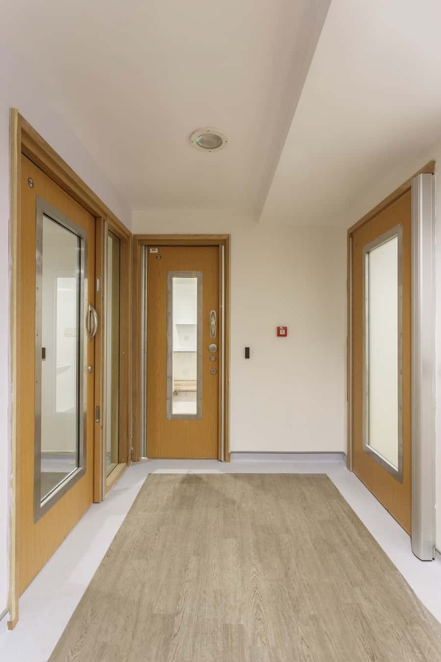  Doors in the refurbished hospital ward 