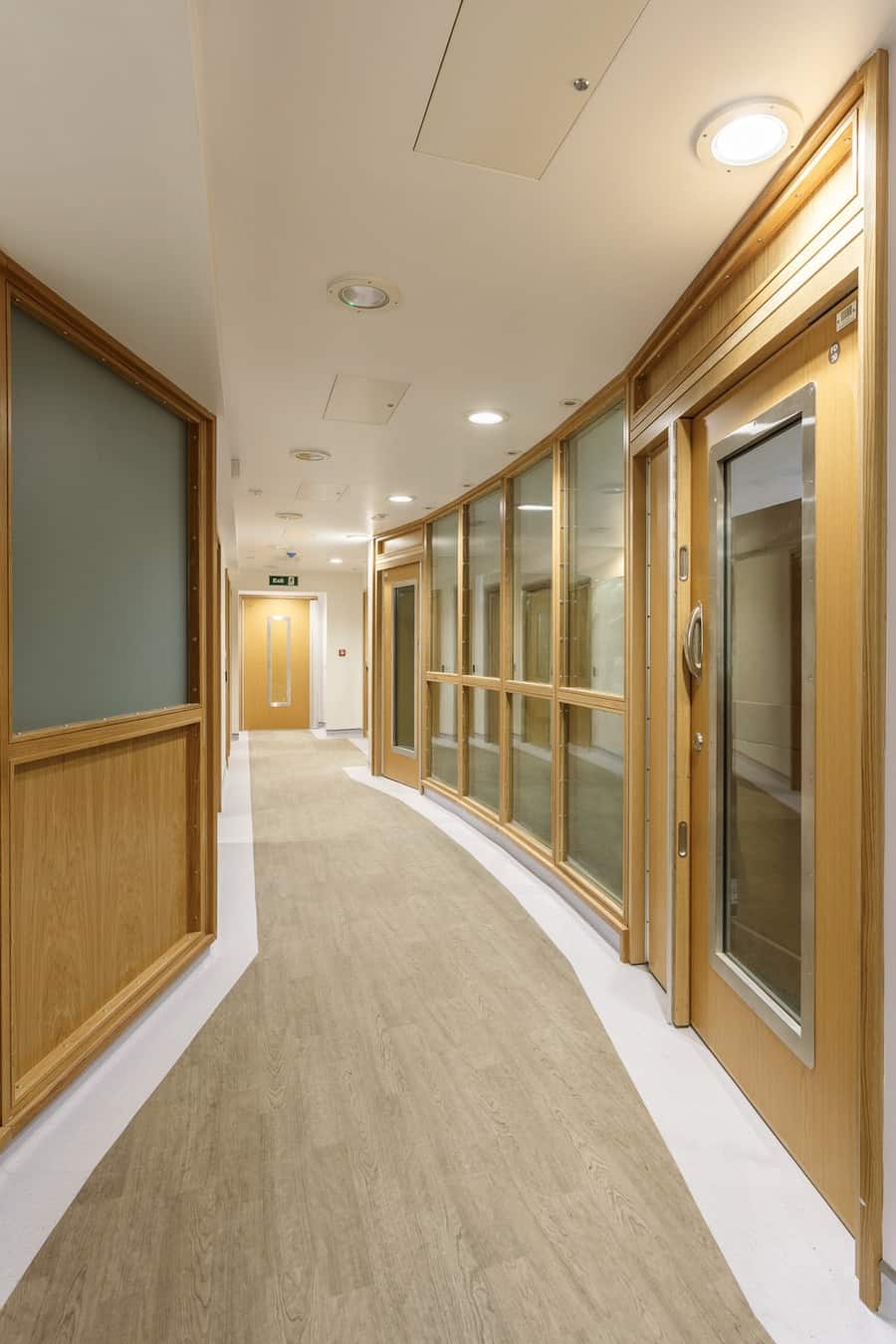  Another view of the corridor with the doors, frame and glazed screen 