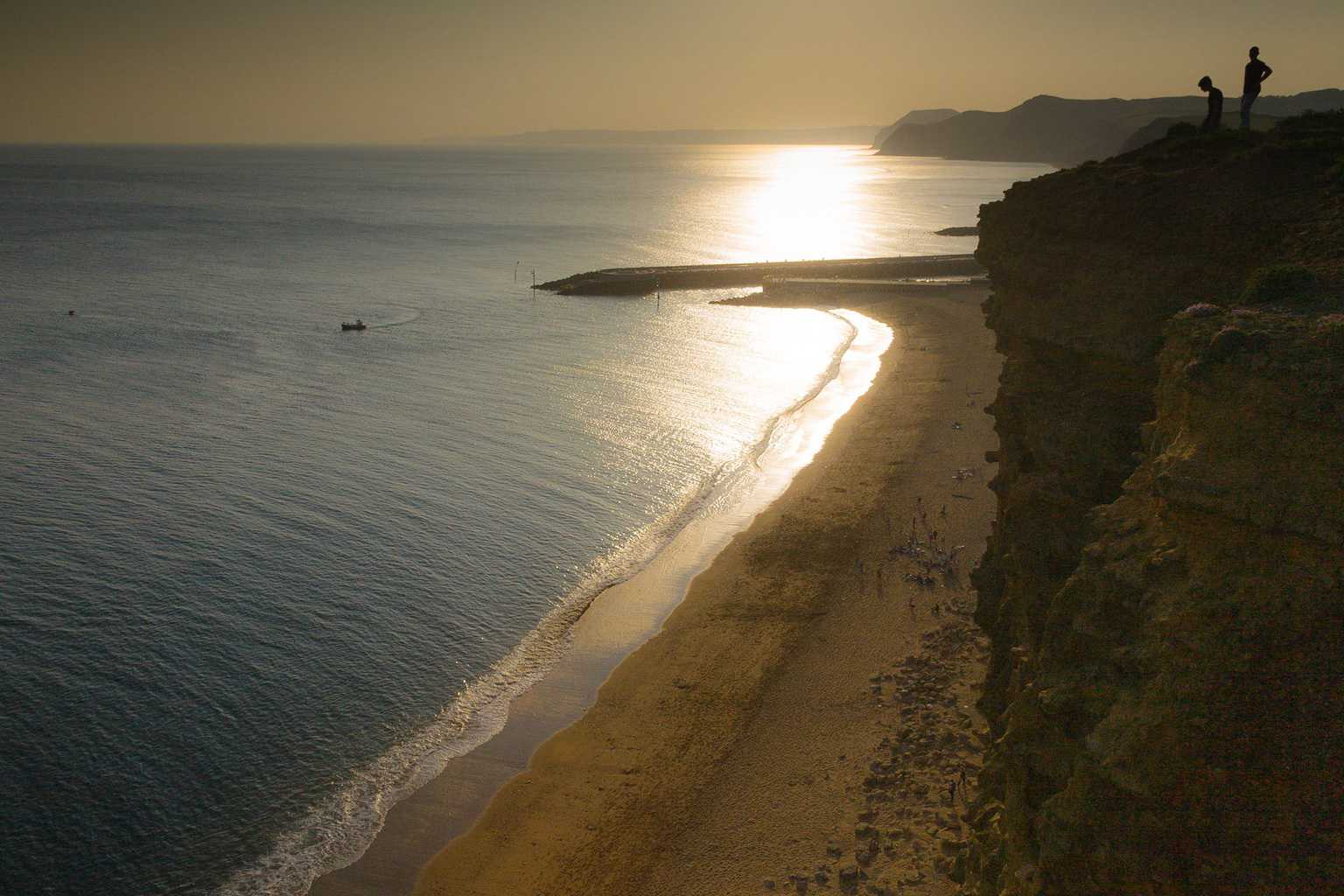  The view of the beach at West bay from the cliffs above 