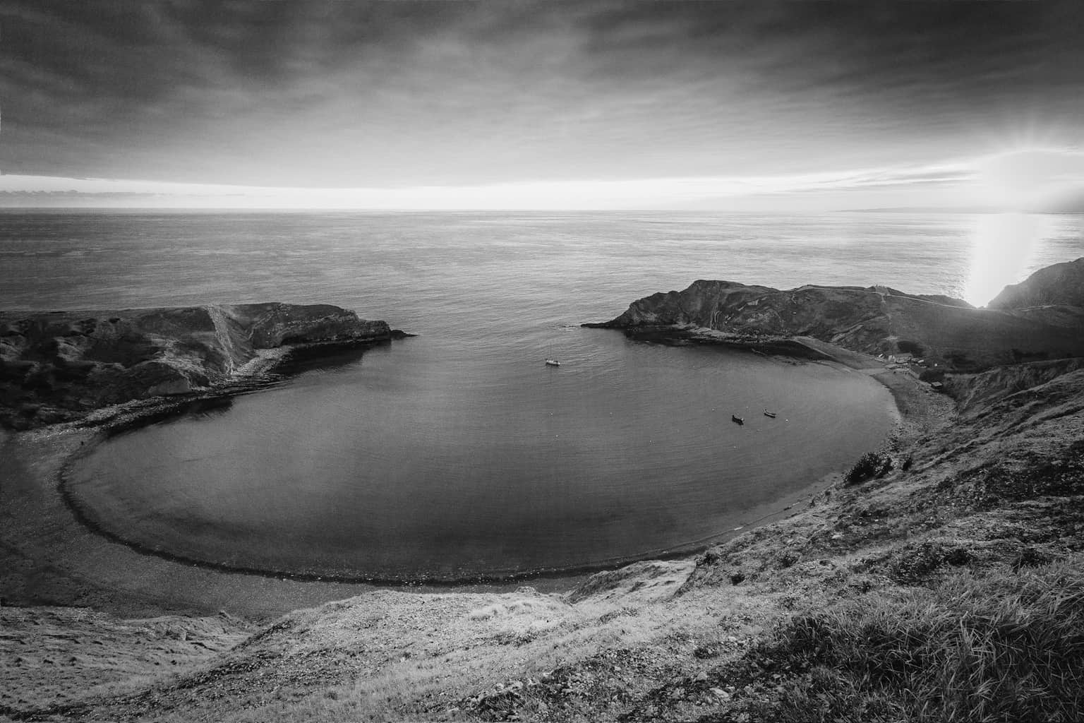  Lulworth Cove - black and white landscape photography in Dorset by Rick McEvoy 