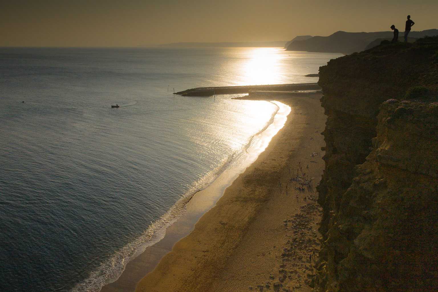  West Bay beach photographed from the cliffs above  