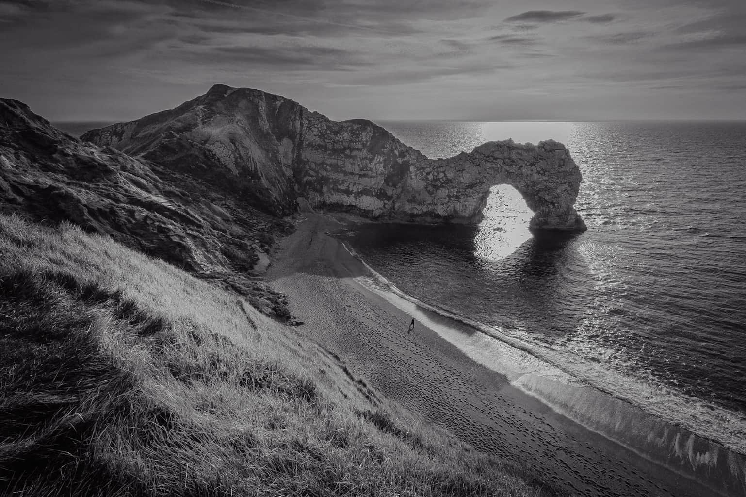  Black and white picture of Durdle Door by Rick McEvoy 