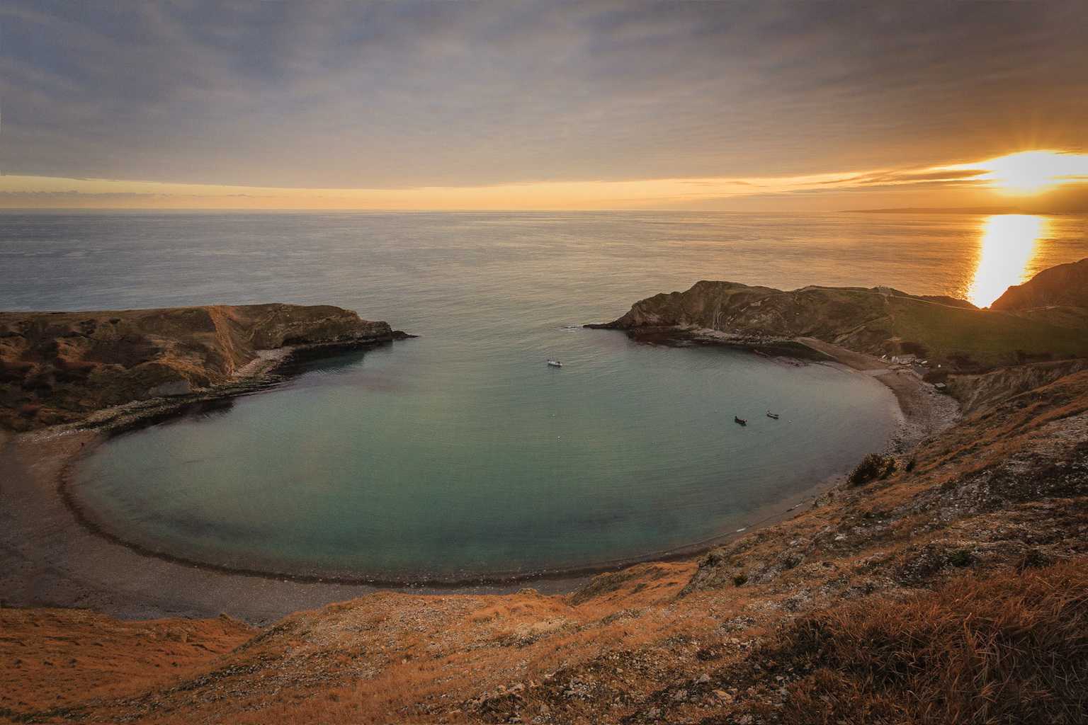  Lulworth Cove at sunset 