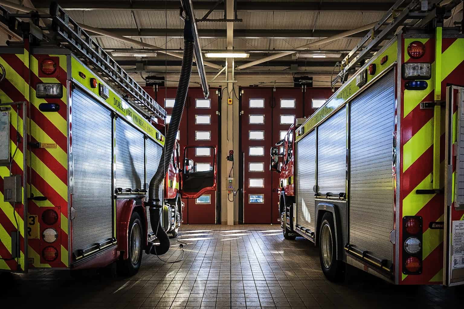  The appliance bay at Dorchester Fire Station by interior photographer Rick mcEvoy 