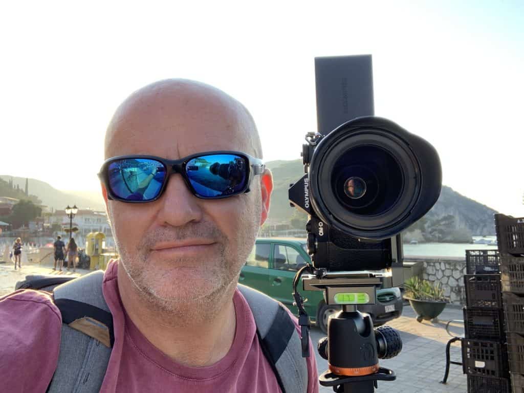 Me and my Olympus OM-D EM5 Mk 2 on location in Parga