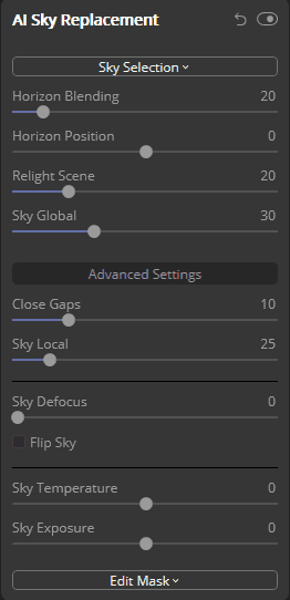  Luminar 4 AI Sky Replacement Options 