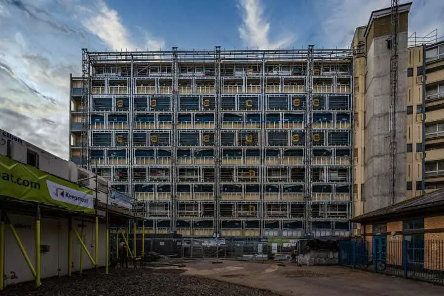  Construction photography with a lovely blue sky! 