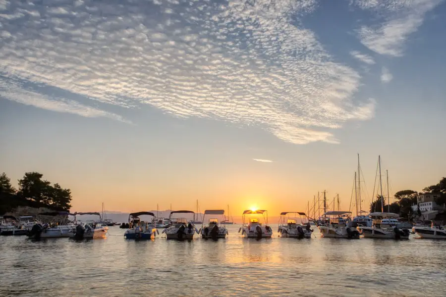  Sunrise in Loggos on the Greek Island of Paxos 