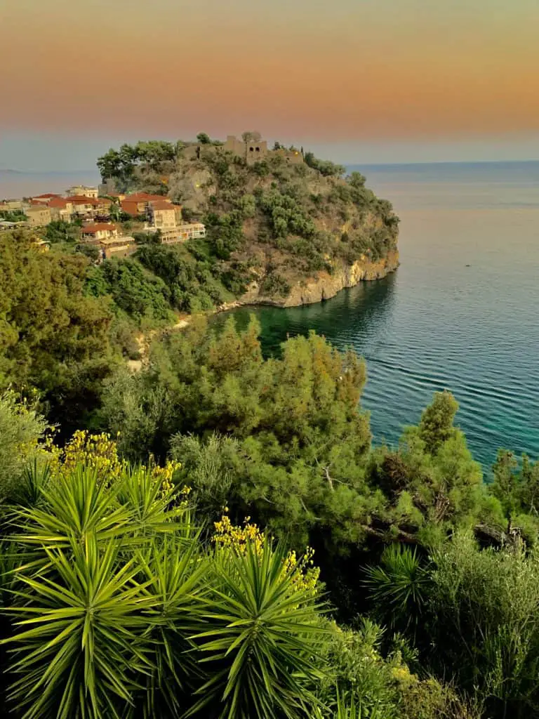 The view walking down into Parga