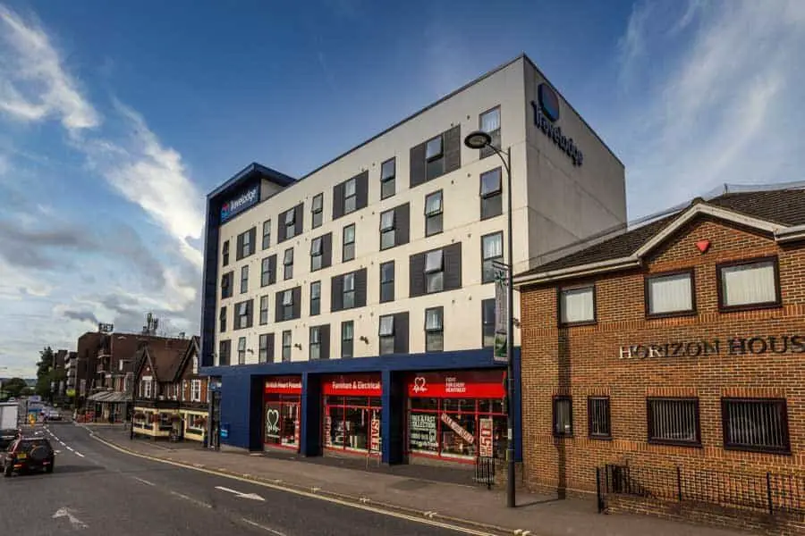  Travelodge Eastleigh Central with a blue sky! 