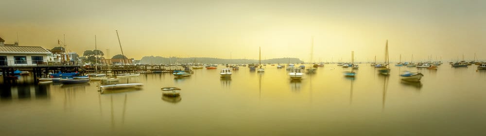 Panoramic picture of Sandbanks, Poole Harbour and Brownsea Island by Sandbanks Photographer Rick McEvoy