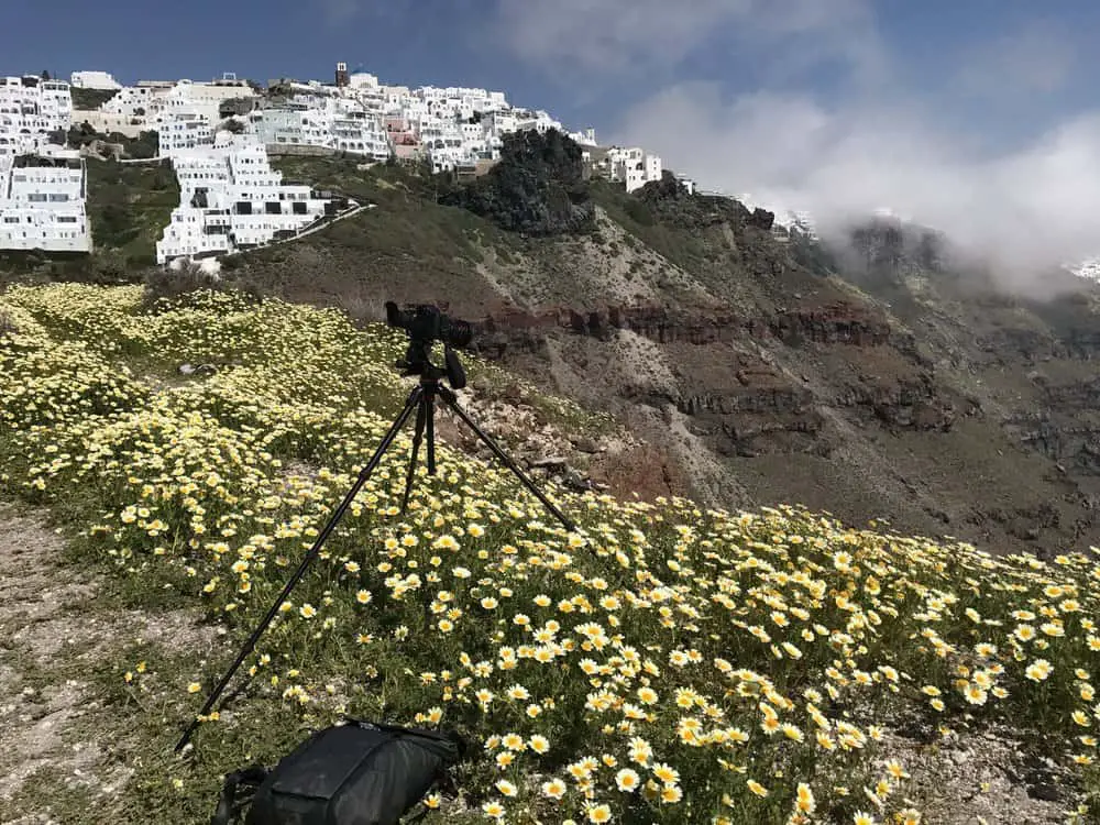 Taking a photo from Skaros Rock on the Greek Island of Santorini IMG_8354.JPG