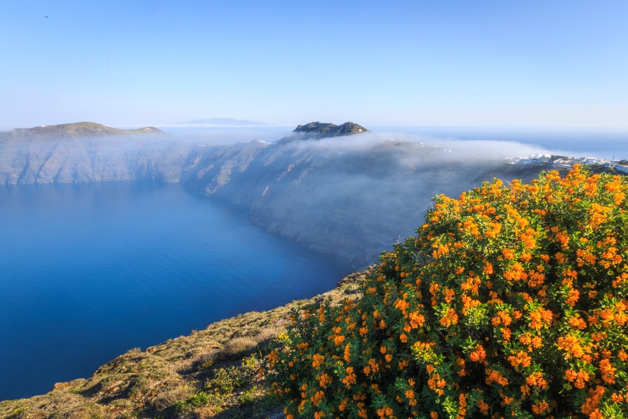 Stuning landscape photo with morning cloud on the caldera of San